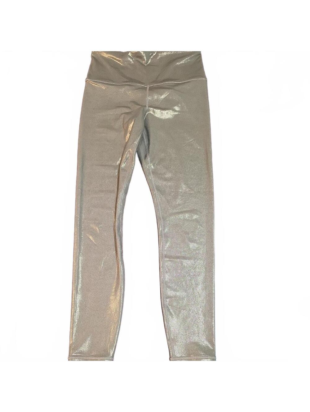 Athleta Elation Shine Tight Leggings Gold Women's S High-Rise NWOT
